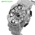 SANDA 799 2 Fashion Colorful Men Women Sport Outdoor Digital Analog Alarm 30M Waterproof Military Watches